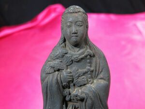 ｃ　蚕神（かいこがみ）　陶製　江戸～明治時代　19世紀　珍品　蚕影神（こかげかみ） おしらさま　御白様　女神像　神像　