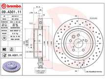 ブレンボ ディスクローター レクサス ISF USE20 ※注意あり 09A30111 リア 2枚セット 07/12～ brembo 送料無料_画像2