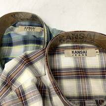 新品未使用タグ付き 2点セット KANSAI JEANS チェックシャツ チェック柄 半袖シャツ 吸汗速乾 ボタンダウン 山本寛斎【送料一律/同梱可能】_画像10