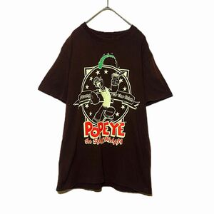 POPEYE ポパイ 半袖 Tシャツ M 人気 オシャレ メンズ ロゴ　プリント 派手 美品 古着