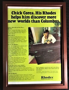 ☆ 1970年代 Fender Rhodes Piano オリジナル広告 / チック・コリア Chick Corea☆