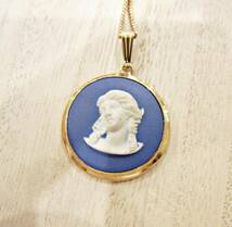 △WEDGWOOD☆ウェッジウッド☆ネックレス☆ペンダント☆K18GF☆カメオ☆レディース☆ヴィンテージ☆アクセサリー管72351693_画像1