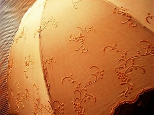  new goods * silk embroidery parasol natural material parasol UV processing orange 