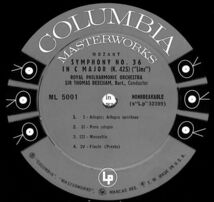 米Columbia ML-5001 ビーチャム指揮 RPO／モーツァルト／米国盤LP/送料全国一律880円追跡付/同梱2枚目以降無料【盤洗浄済】試聴可♪6eyes_画像5