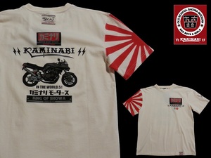 カミナリ／KAMINARI／Mサイズ／半袖Ｔシャツ／KMT-218／オフホワイト／エフ商会／新品／送料無料／旧車／GSX1100S／KATANA／刀