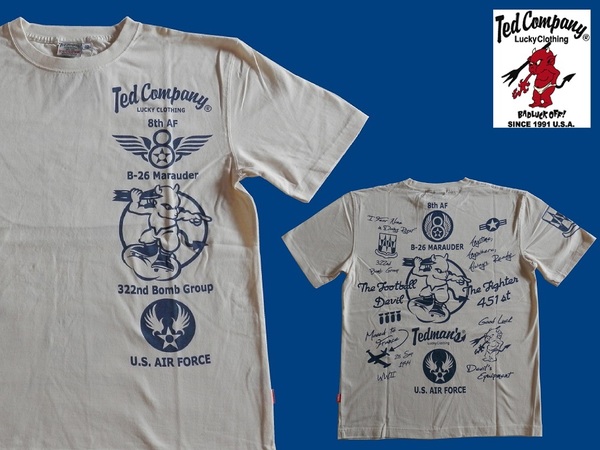 テッドマン/TEDMAN/Lサイズ/半袖Tシャツ/TDSS-439/オフホワイト/エフ商会/新品/送料無料/アメカジ/ミリタリー/バイカー