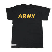 米軍 ARMY プリント トレーニングTシャツ 黒 SMALL 本物 アメリカ陸軍 ①_画像1