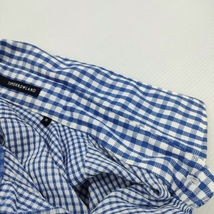 TOMORROWLAND ギンガムチェックシャツ 切替 サイズM 半袖シャツ ブルー ホワイト トゥモローランド 3-0702S F89574_画像4