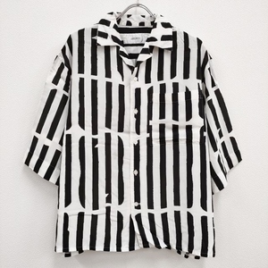 JANE SMITH オープンカラーシャツ サイズS ストライプ ブラウス シャツ ホワイト ブラック ジェーン スミス 3-0702S 201352