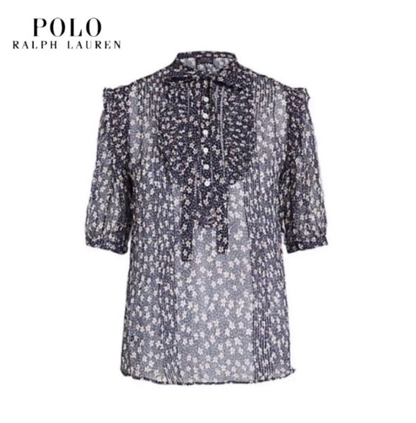 完売 RALPH LAUREN ラルフローレン 花柄 フローラル シフォン ブラウス 0