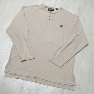 3568☆ Timberland ティンバーランド トップス 長袖Tシャツ ヘンリーネック アメカジ メンズ S ベージュ