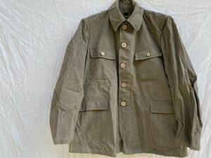 貴重 ジャパン物 グリーンデニム？ ジャケット 木製釦 フラップ ポケット JAPAN VINTAGE 日本の古い服 30s40s50s ヴィンテージ