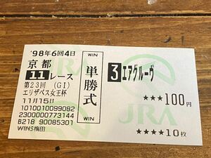 【単勝馬券①】旧型　1998 第23回エリザベス女王杯　エアグルーヴ　WINS梅田