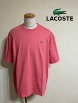 【新品】 LACOSTE LiVE ラコステ クルーネック オーバー Tシャツ サイズL 180/96A 半袖 ピンクUNISEX TH9162L_画像1