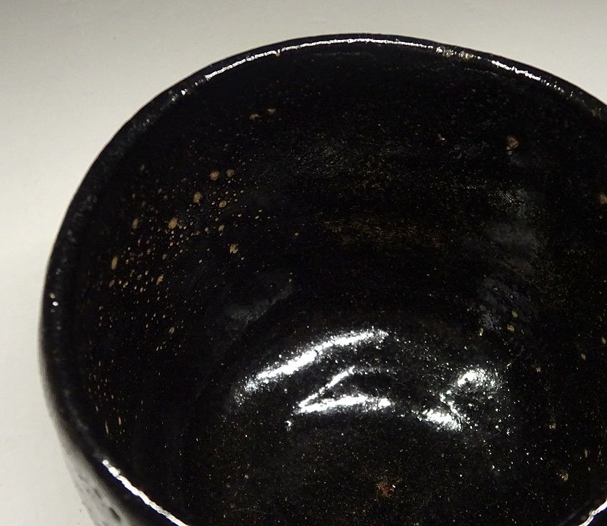 緑屋hc□ 時代物 黒楽茶碗 仕覆 木箱 茶道具 /