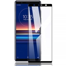 XPERIA 5 SO-01M/SOV41/901SO スマホ強化ガラスフィルム 耐衝撃 3D全面保護強化ガラスフィルム ラウンドエッジ加工　ブラック_画像1