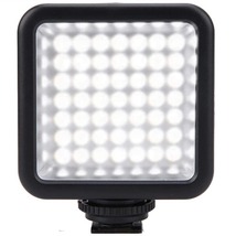 ビデオライト 小型 49 LED 撮影ライト 単3乾電池式 明るい白色光 光度調節 コールドシューマウント付き カメラライト_画像1