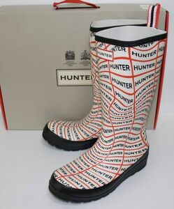 定価14850 新品 本物 HUNTER UK4 US6 EU37 JP23 WFT2065RMA W PLAY BOOT TALL SONIC LOGO ブーツ ハンター 2000