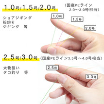 送料無料 高強度 【100m】 PEライン 日本製原料 グレー/灰色 【2.5号】 強力 大容量 各号 各ポンド マルチコーティング 釣り糸 釣糸 ルアー_画像9