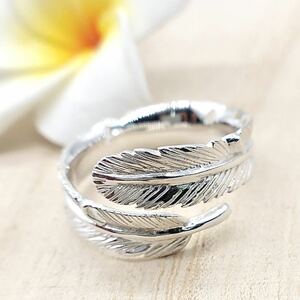  Hawaiian jewelry ring ring silver feather ring 9 number ~ 21 number free size men's lady's silver ring 