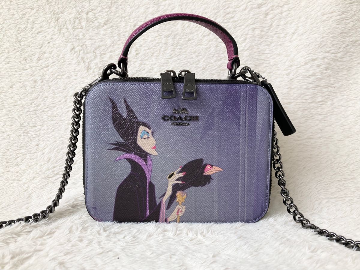COACH コーチ ディズニー コラボ マレフィセント ブラック 黒 パープル
