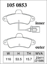 ディクセル Xタイプ リア左右セット ブレーキパッド モンデオ WF0NSE/WF0FSE 1050853 DIXCEL ブレーキパット_画像3