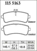 ディクセル Pタイプ リア左右セット ブレーキパッド W190 190380/190480 1155163 DIXCEL ブレーキパット_画像3