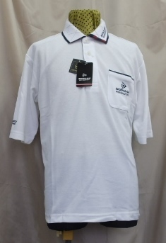 DOULOPsportラインポロシャツ半袖Ｌ白ロゴ刺繍中国製新品未使用