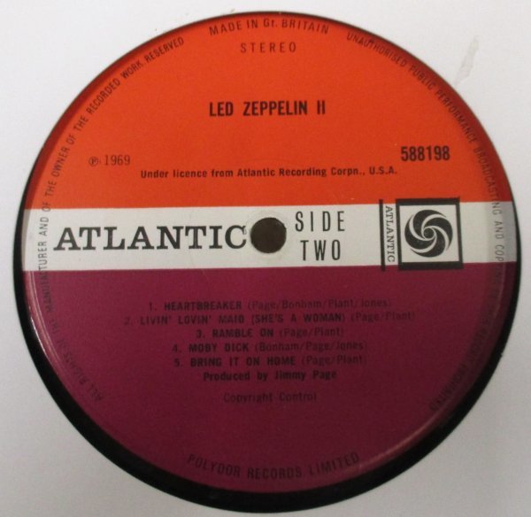 ☆ LEMON SONG☆ Led Zeppelin II [ UK '69 ORIG Atlantic 588 198