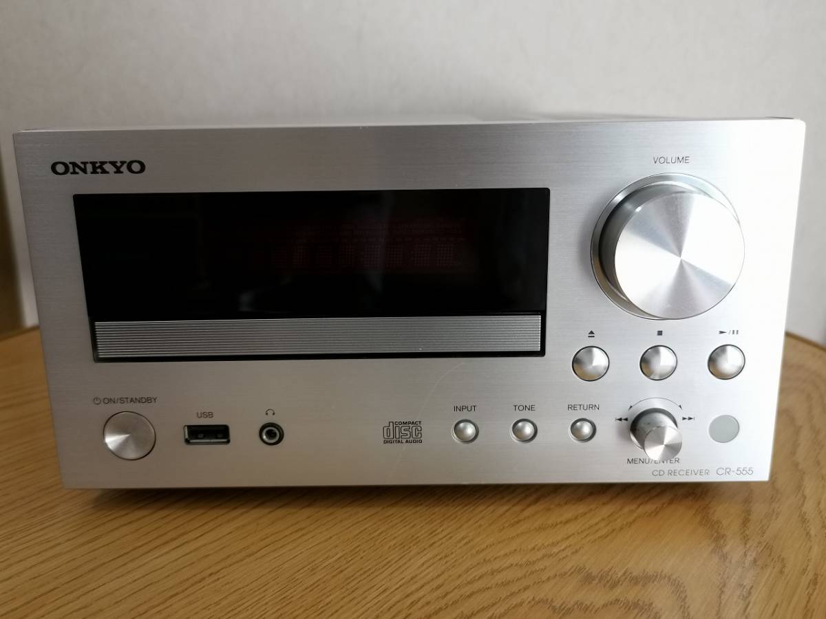 ♪♪♪ ONKYO/オンキヨー CR-555 CDレシーバー シルバー リモコン付