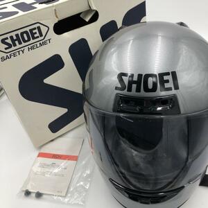 【１円オークション】 SHOEI ショウエイ バイク用 ヘルメット Lサイズ フルフェイス マスク シルバー 箱付き 説明書 【AC032】