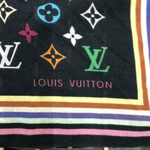 【１円オークション】 LOUIS VUITTON ルイヴィトン スカーフ モノグラム マルチカラー ブラック タグ有り その他小物 【AC094】_画像2