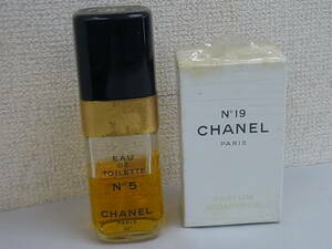 150704K62-0721K-A4■シャネル CHANEL■香水 計2点 N°5 EDT＆N°19 パルファム 1/3 FL OZ／中古品