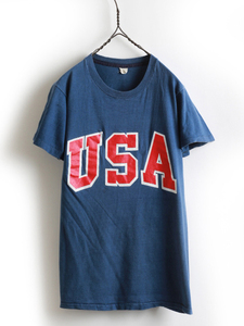 70s USA製 ビンテージ■Union Underwear Company フルーツオブザルーム USA ビッグ プリント 半袖 Tシャツ( 小さめ L S M 程) 70年代 古着