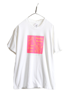 90s USA製 ■ ジャズ アート イラスト プリント Tシャツ メンズ L 古着 90年代 オールド JAZZ 当時物 シングルステッチ ヘビーウェイト 白
