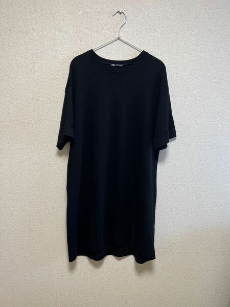 ZARA／Tシャツワンピース／黒／L