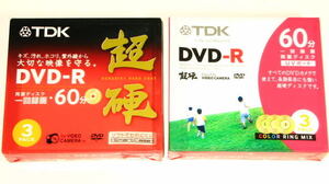 TDK　　DR60HCUVM3A / DR60HCUV3A　　DVD-R 　両面1層　8cm DVDディスク ビデオカメラ用　 1パック3枚入り　2パック6枚セット　未使用