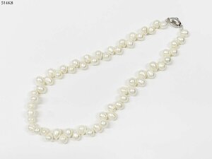 ★バロック パール ネックレス 真珠 直径 約8.5-11.3mm 留め具 SILVER 刻印 総重量 約68g レディース アクセサリー 514K8-21