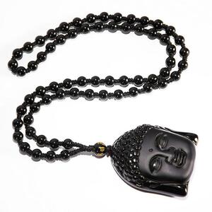 [ Buddhism bda large . pendant head ] black black luck ear Buddhism.. necklace Buddhist image ... profit buddha beads face .. thing amulet seat . religion face 