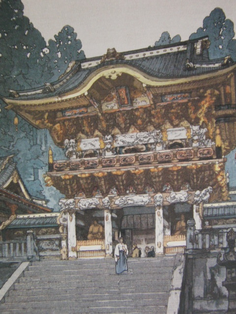 Hiroshi Yoshida, Yomeimon-Tor, Aus einer seltenen Sammlung von Rahmenkunst, Nagelneu mit hochwertigem Rahmen, In guter Kondition, Kostenloser Versand, Japanischer Maler, Malerei, Ölgemälde, Natur, Landschaftsmalerei