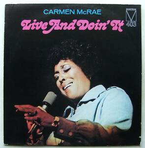 ◆ CARMEN McRAE / Live and Doin' It ◆ Mainstream MRL 403 (promo) ◆