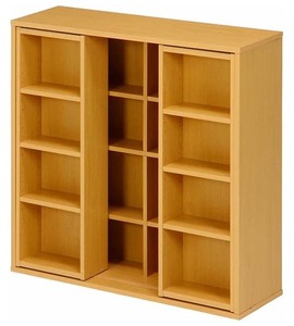  this side . inside . another . can be stored, double sliding type bookcase natural _cd