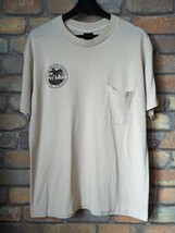 ☆80’s-90’s☆ Unknown BackPrinted PocketT-Shirt Beige Vintage ポケットTシャツ USA製 オールド ビンテージ_画像1