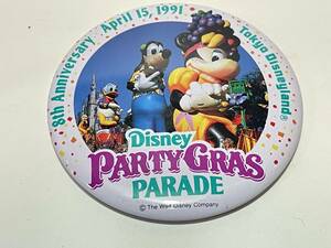 東京ディズニーランド　パーティグラパレード　8周年　１９９１年　缶バッチ 