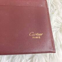 カルティエ　カードケース　レザー　ボルドー エンボスロゴ　Cartier 名刺入れ 定期入れ 2C_画像8