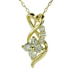 ダイヤモンド ネックレス 18k k18ゴールド k18wg k18yg k18pg 0.3ct フラワー 花 セブンスター ペンダント プレゼン レディース