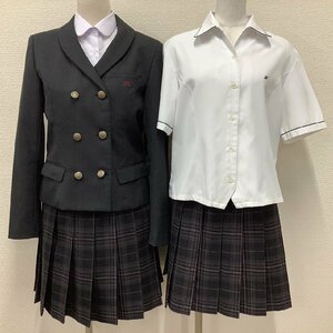 (Y)I109 (中古) 福島県 福島東稜高校 旧制服 5点セット /大きめ/13/W72/丈51/ブレザー/スカート/YUMA KOSHINO/冬服/制服/女子学生/学生服