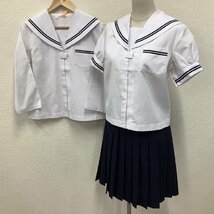 (Y)I797 (中古) 福島県 大玉村立 大玉中学校 セーラー服 3点セット /165A/L/W66/セーラー/スカート/KANKO/夏服/合服/高校/制服/学生服_画像1