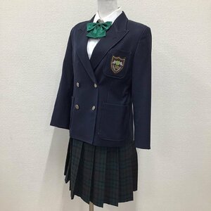 OT799-14 (中古) 東京都 多摩市立 鶴巻中学校 女子学生服 4点セット /155A/W60/ブレザー/スカート/ブラウス/リボン/女子学生/制服/学生服