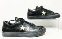 日本製 CONVERSE コンバース ONE STAR J ワンスター ブラック/ゴールド US8.5/27cm 黒金 MADE IN JAPAN スニーカー シューズ 靴_画像4
